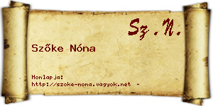 Szőke Nóna névjegykártya